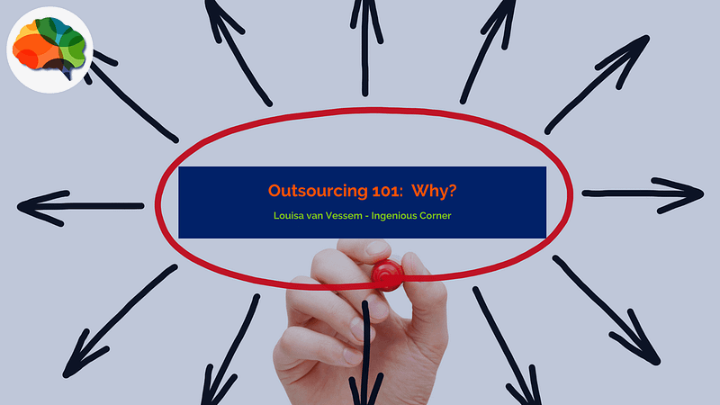 Arrows pointing outwards from the word outsourcing